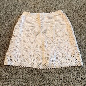 Cream Crocheted Skirt Size Small in Like New Condition